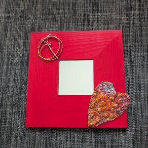 10" Square Red Mirror